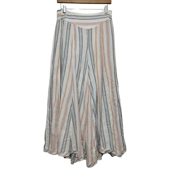 Free People Blaire Pull-On Pant Wide Legs Women's M Striped Boho - Picture 8 of 10